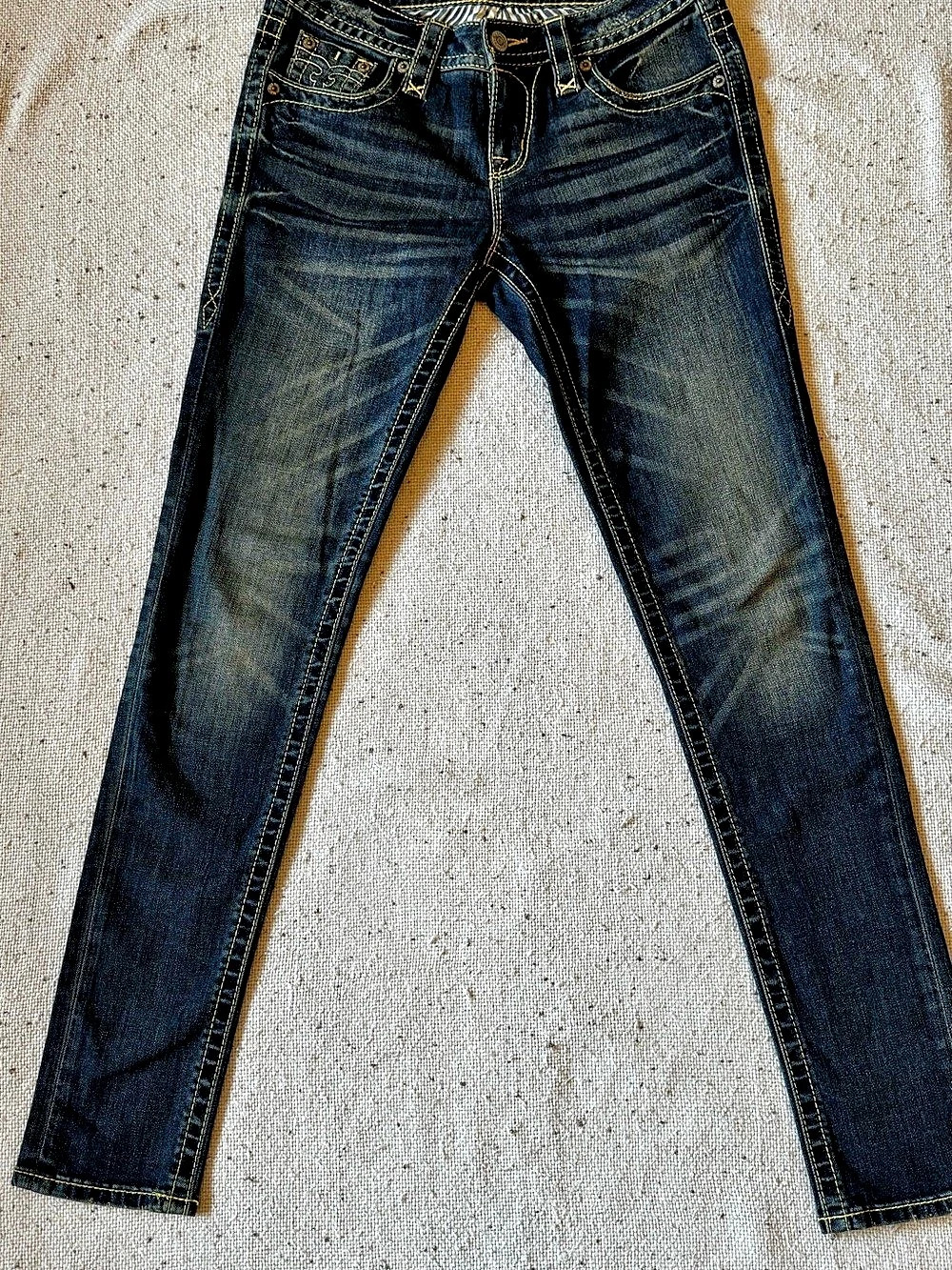 Rock Revival Jessica Skinny Jeans Women’s 27 Dark Wash Embroidered Y2K Western